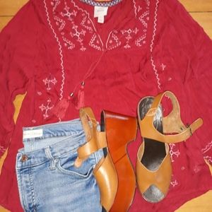 Knox Rose NWT Embroidered Boho Blouse XL